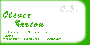 oliver marton business card